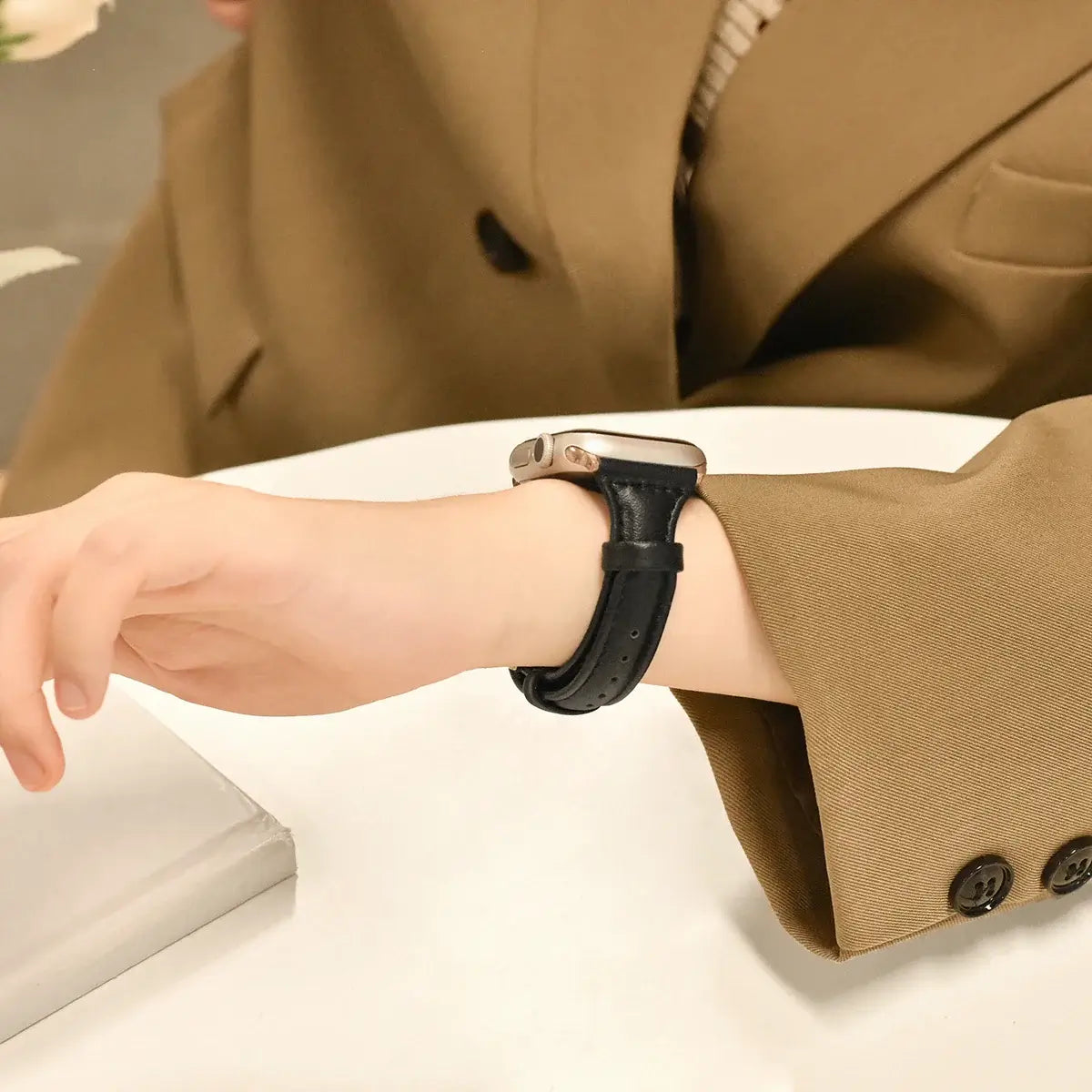 Herren, Damen Leder-Armband für Apple Watch [Alle Generationen]